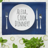 humoristisch Alexa Command voor het kookdiner Theedoek (Gevouwen)