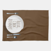 humoristisch Alexa Command voor het kookdiner Theedoek (Horizontaal)