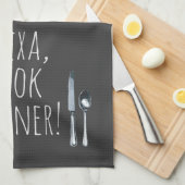 humoristisch Alexa Command voor het kookdiner Theedoek (Quarter Fold)