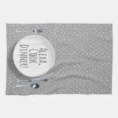 humoristisch Alexa Command voor het kookdiner Theedoek (Horizontaal)