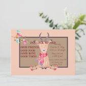 Humoristisch Antelope Kerstmis Potluck Avondmaal Kaart (Staand voorkant)