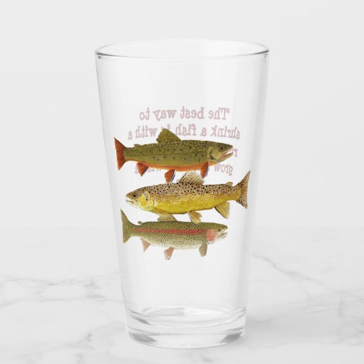 Humoristisch bierglas met forel glas (Voorkant)