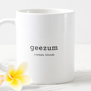Humoristisch Caymaneilanden dialect Geezum Koffiemok