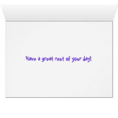 Humoristisch citaat met paarse bloem (Binnen Horizontaal (Onder))