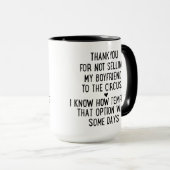 Humoristisch geschenk, Bedankt voor het niet verko Mok (Voorkant rechts)