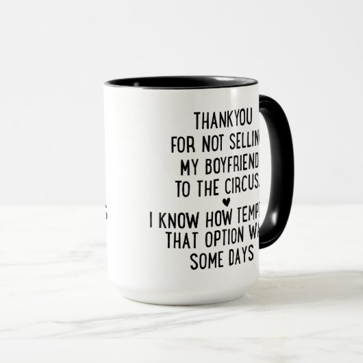 Humoristisch geschenk, Bedankt voor het niet verko Mok (Voorkant rechts)