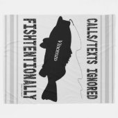 Humoristisch Gevist Fish Silhouette Tekstontwerp Fleece Deken (Voorkant (Horizontaal))