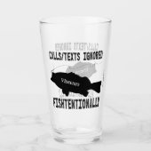 Humoristisch Gevist Fish Silhouette Tekstontwerp Glas (Voorkant)
