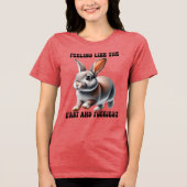 humoristisch konijn Tri-Blend shirt (Voorkant)