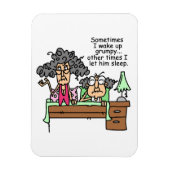 Humoristisch laat chagrijnig slapen magneet (Verticaal)