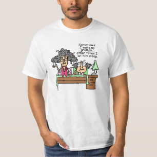 Humoristisch laat chagrijnig slapen t-shirt