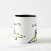 Humoristisch papieren vliegtuig en piloot mok (Midden)