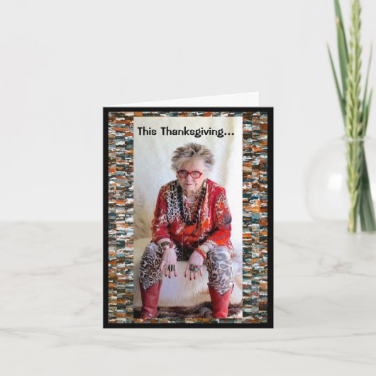 Humoristisch Thanksgiving diner Kaart (Voorkant)