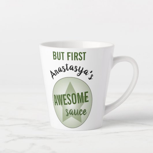 Humoristische aangepaste naam maar eerste Geweldig Latte Mok (Rechts)