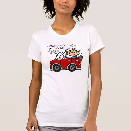 Humoristische autoziekte t-shirt (Voorkant)