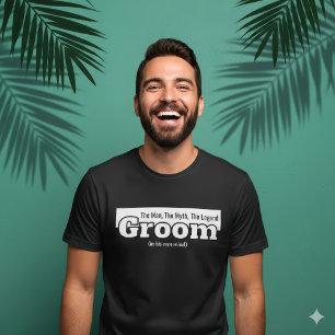 Humoristische Bruidegom Legende Zwart en Wit Bache T-shirt