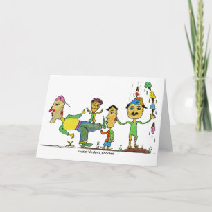 Humoristische Cartoon Art Gevouwen Wenskaart Kaart