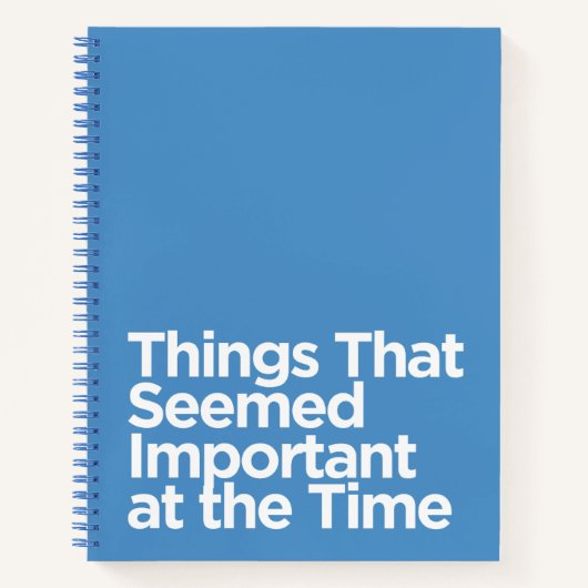 Humoristische dingen die op dat moment belangrijk notitieboek (Voorkant)