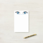 Humoristische Doordringende Blauwe Ogen voor de Post-it® Notes (Op bureau)