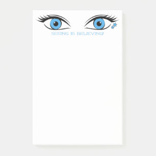 Humoristische Doordringende Blauwe Ogen voor de Post-it® Notes