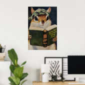 Humoristische Eekhoorn Badkamer Poster Bescherm Uw (Thuiskantoor)