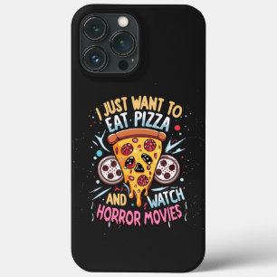 Humoristische Halloween Gezegde Pizza en Horror Fi iPhone 13 Pro Max Hoesje