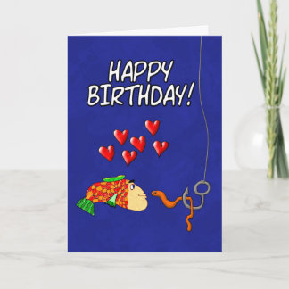 Humoristische Happy Birthday Vis en Aas Kaart