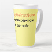 Humoristische instructiekoffie Mok (Rechterhoek)