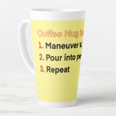 Humoristische instructiekoffie Mok (Linkerhoek)