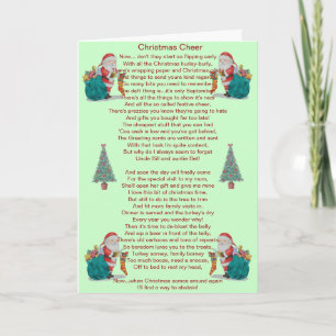 humoristische kerstgedicht santa en xmas tree card feestdagen kaart