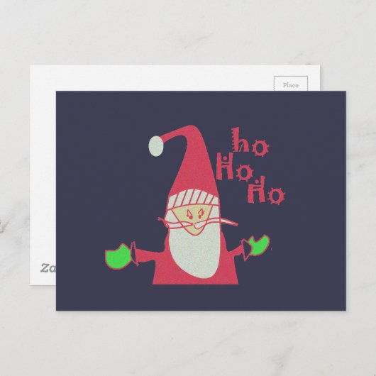 Humoristische Kerstman met feestelijke Ho Ho Ho Briefkaart (Voorkant / Achterkant)