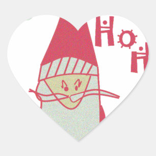 Humoristische Kerstman met feestelijke Ho Ho Ho Hart Sticker