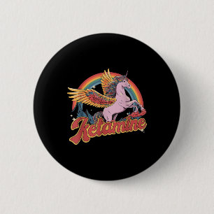 Humoristische Ketamine Paard Noodsituatie Grappige Ronde Button 5,7 Cm