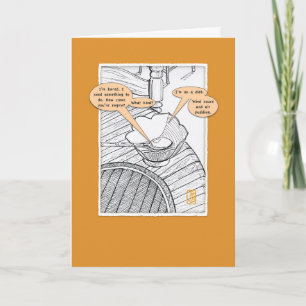Humoristische lepel & Lotus Bowl Blank Wenskaart Kaart