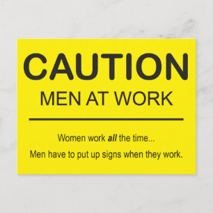 Humoristische Mannen op het werk briefkaart
