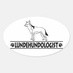 Humoristische Noorse Lundehund Ovale Sticker