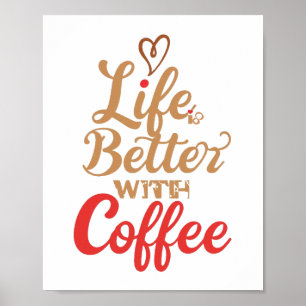 Humoristische Ochtend Caffeïne Slogan Poster