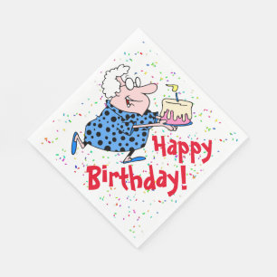 Humoristische oma verjaardagstaart party papier servet