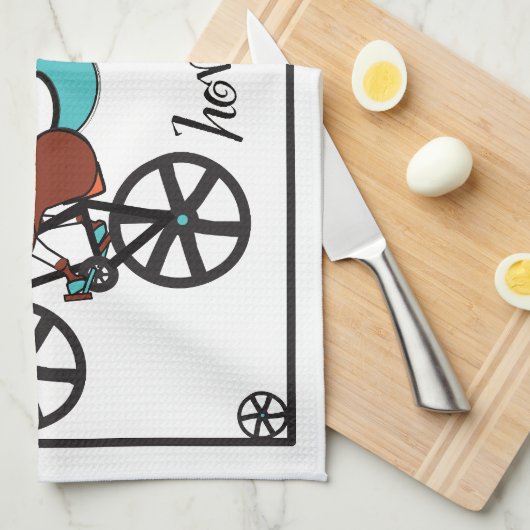 humoristische paarden theedoek (Quarter Fold)