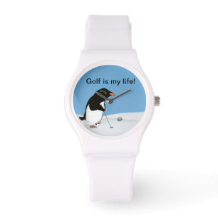 Humoristische Pinguïn Spelen Golf  Horloge
