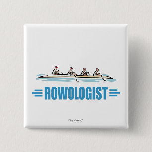 Humoristische roeien vierkante button 5,1 cm