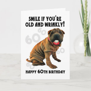 Humoristische Shar Pei oude en rimpelige verjaarda Kaart