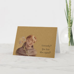 Humoristische Sint Antonius van Padua Lily Kaart