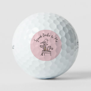 Humoristische "Spreek Birdy tegen me" Roze Grafiek Golfballen