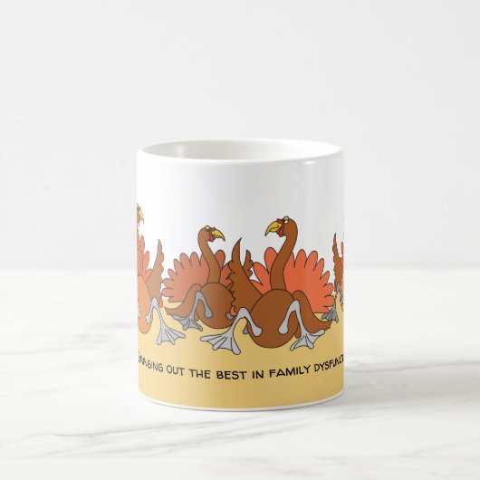 Humoristische Thanksgiving Turkije Mok (Center)