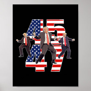 Humoristische Trump Grappige Overwinningsdans Trum Poster
