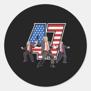 Humoristische Trump Grappige Overwinningsdans Trum Ronde Sticker