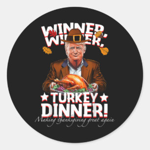 Humoristische Trump Winner Turkije Diner Thanksgiv Ronde Sticker