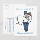 Humoristische uitstel aankondiging cartoon voor tr (Voorkant / Achterkant)