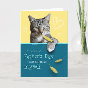 Humoristische Vaderdag-Kaart met Naughty Cat Kaart